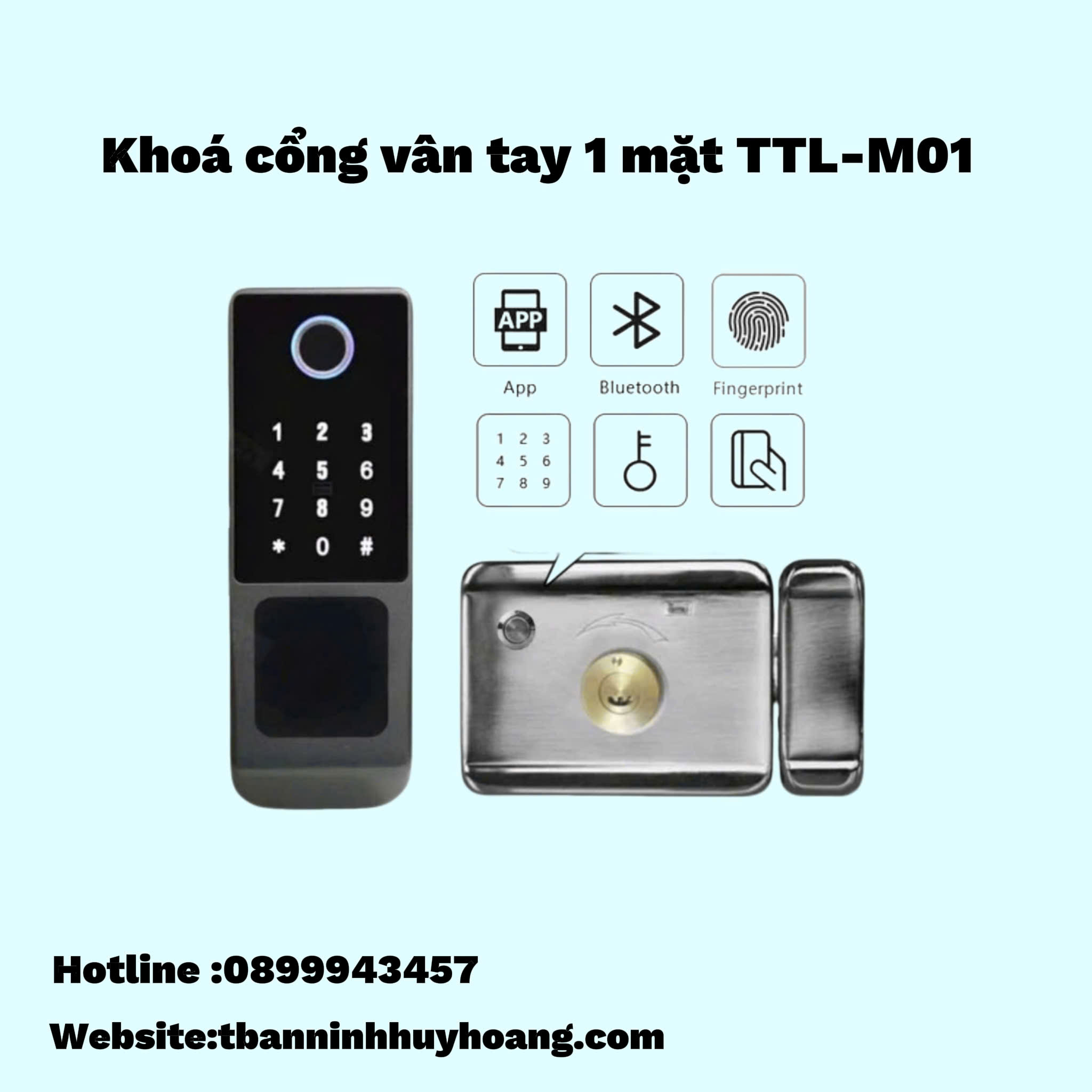 Khóa cổng vân tay 1 mặt TTlock _M01